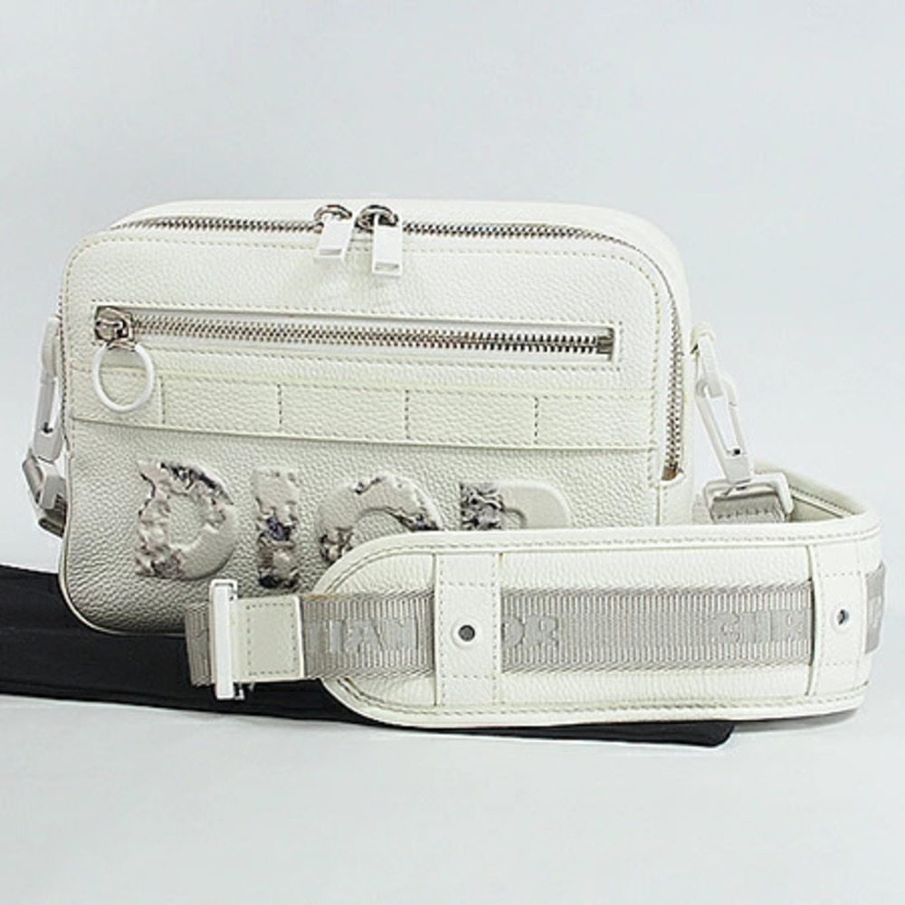 Christian Dior Daniel Arsham Grain Calfskin Collaboration Shoulder Bag Silver